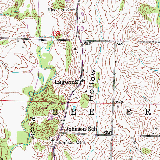 Topographic Map of Lagonda, MO
