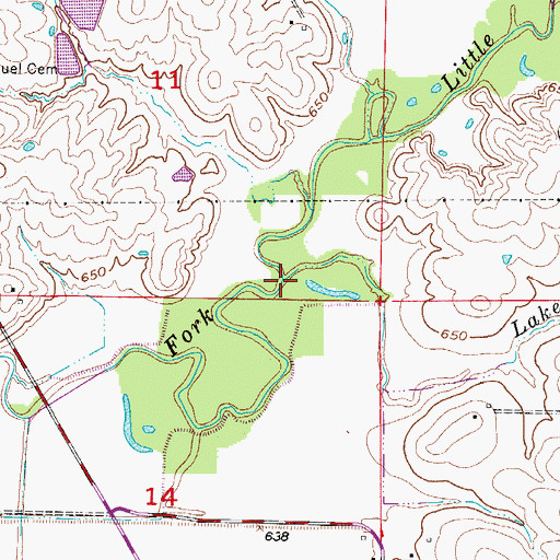 Topographic Map of Lake Branch, MO