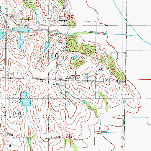 Topographic Map of Lake Church (historical), MO