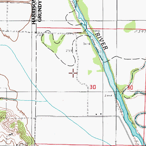 Topographic Map of Lake School (historical), MO