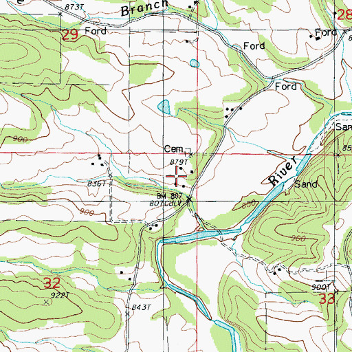 Topographic Map of Lambeth School, MO