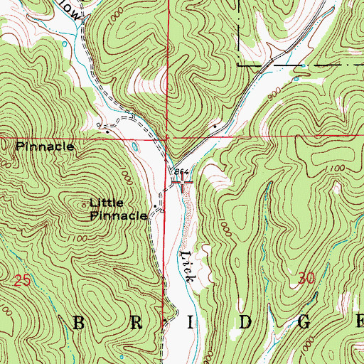 Topographic Map of Landers Hollow, MO