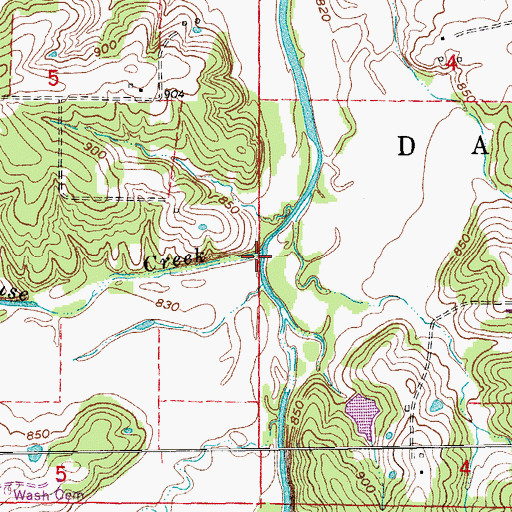 Topographic Map of Lanes Fork, MO