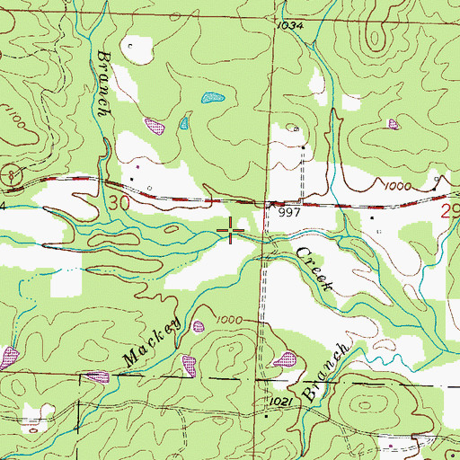 Topographic Map of Horsepen Creek, AR