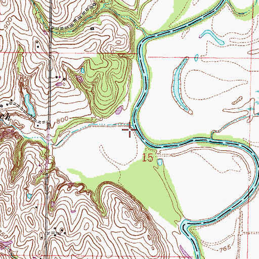 Topographic Map of Lanter Branch, MO