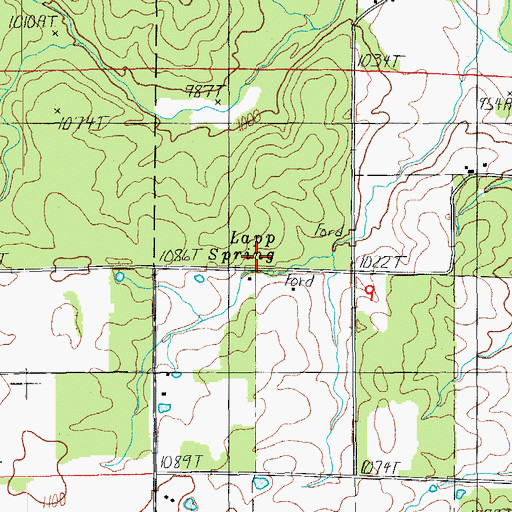 Topographic Map of Lapp Spring, MO