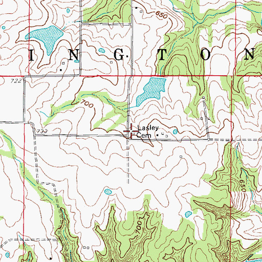 Topographic Map of Lasley Cemetery, MO