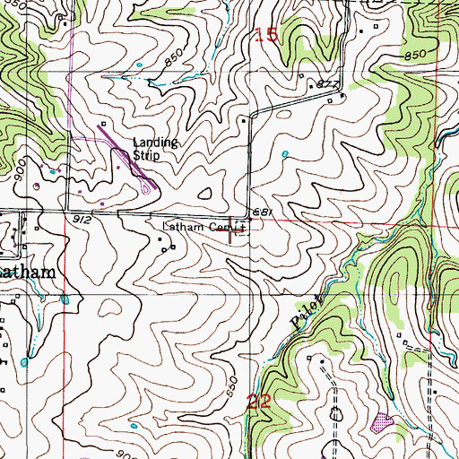 Topographic Map of Latham Cemetery, MO