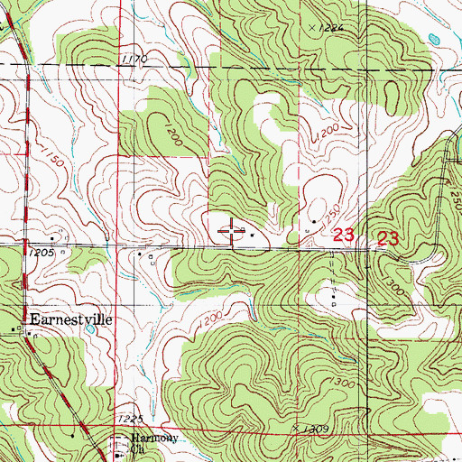 Topographic Map of Latimore School (historical), MO