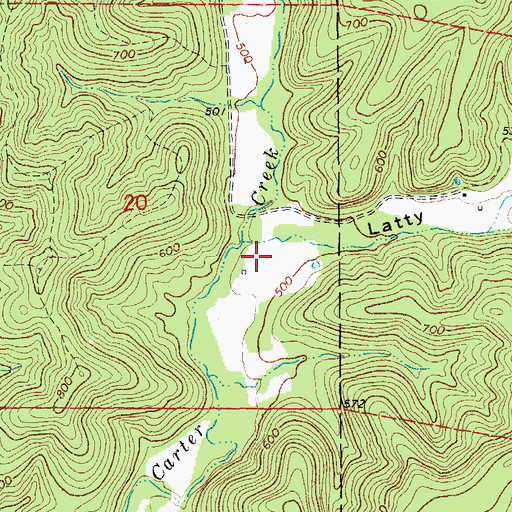 Topographic Map of Latty Valley, MO