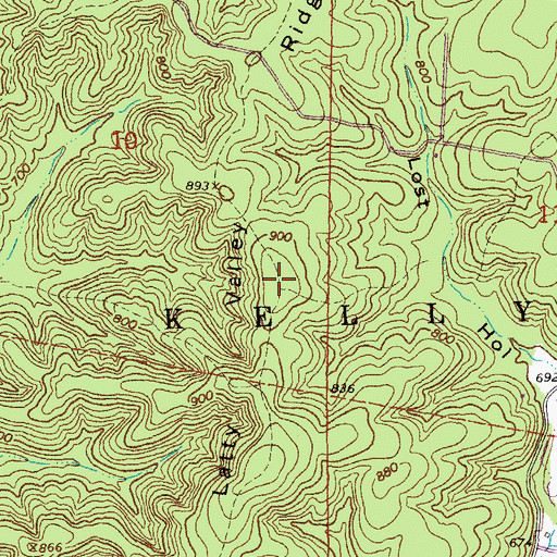 Topographic Map of Latty Valley Ridge, MO