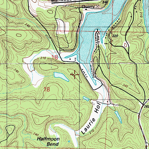 Topographic Map of Laurie Hollow, MO