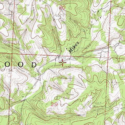 Topographic Map of Layton Hollow, MO
