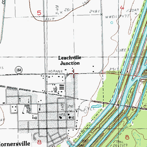 Topographic Map of Leachville Junction, MO