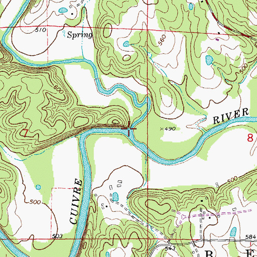 Topographic Map of Lead Creek, MO