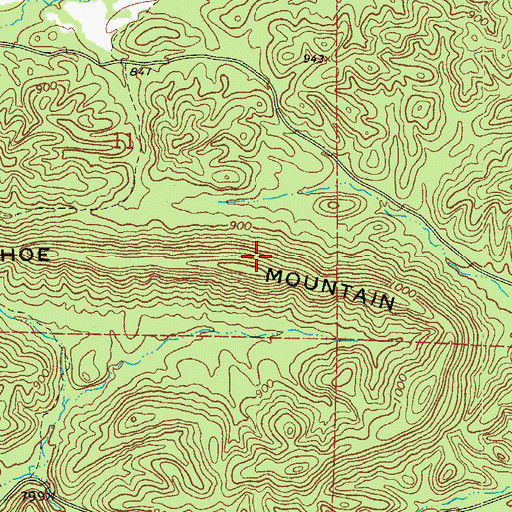 Topographic Map of Horseshoe Mountain, AR