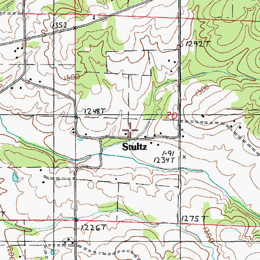 Topographic Map of Lebanon School, MO