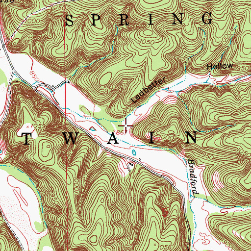 Topographic Map of Ledbetter Hollow, MO