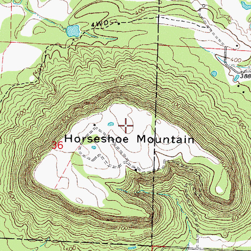 Topographic Map of Horseshoe Mountain, AR