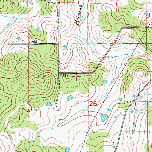 Topographic Map of Leeds School (historical), MO
