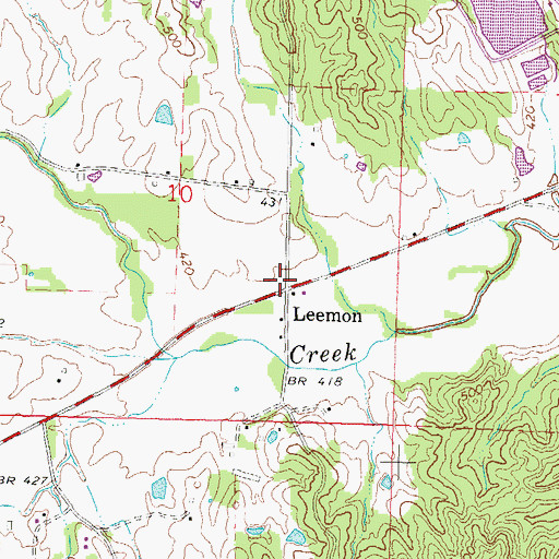 Topographic Map of Leemon, MO