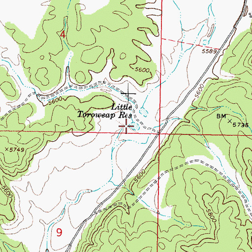 Topographic Map of Little Toroweap Reservoir, AZ