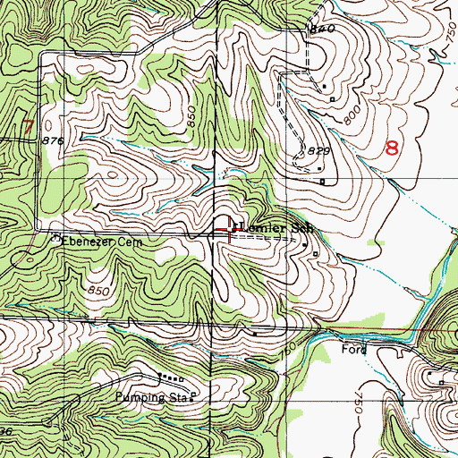 Topographic Map of Lemler School, MO