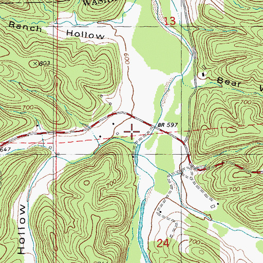 Topographic Map of Levy Hollow, MO