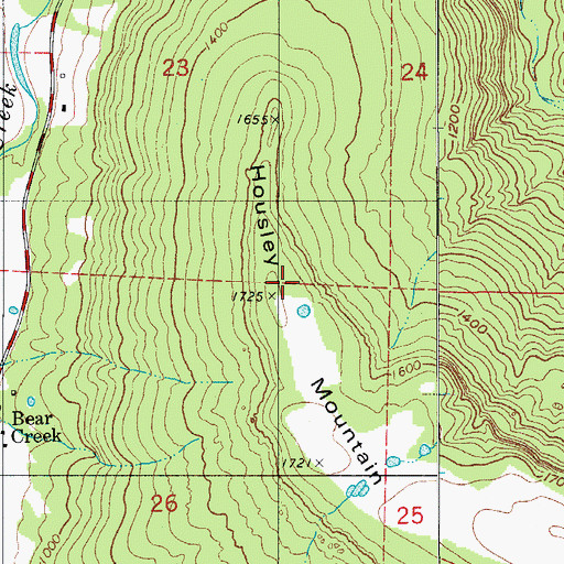 Topographic Map of Housley Mountain, AR