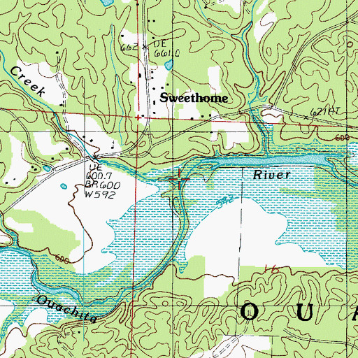 Topographic Map of Hovel Creek, AR
