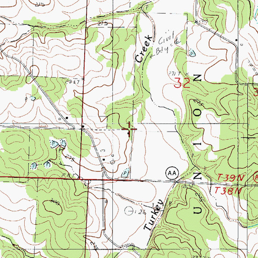 Topographic Map of Liberty School, MO