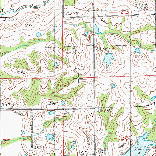 Topographic Map of Liberty School (historical), MO
