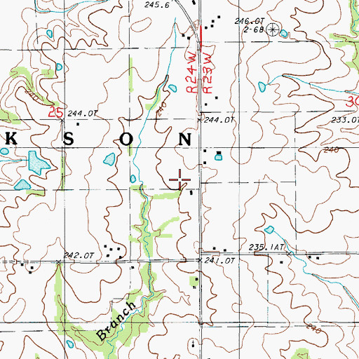 Topographic Map of Liberty School, MO