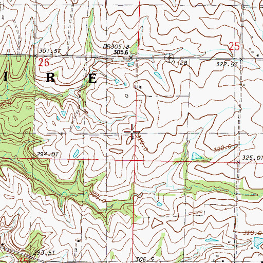 Topographic Map of Liberty School, MO
