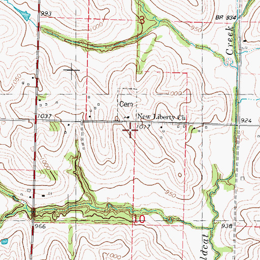 Topographic Map of Liberty School (historical), MO