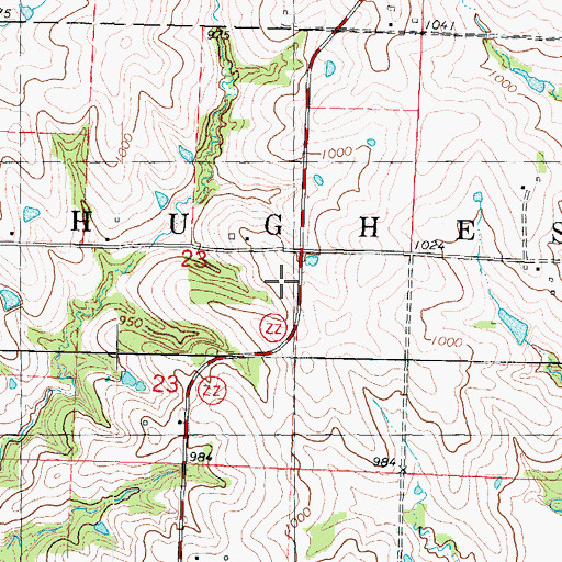 Topographic Map of Liberty School, MO