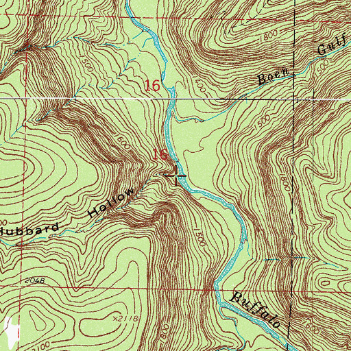 Topographic Map of Hubbard Hollow, AR