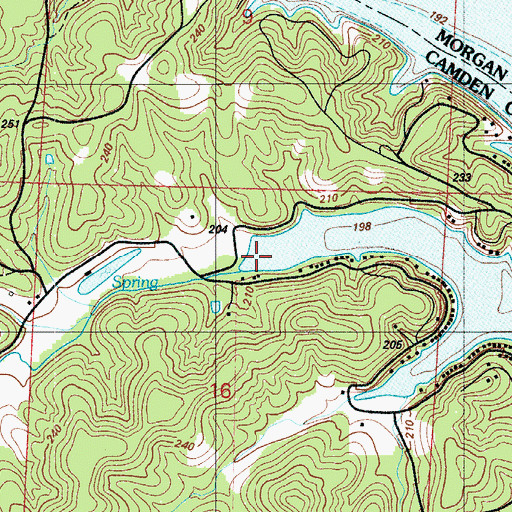Topographic Map of Lick Creek, MO
