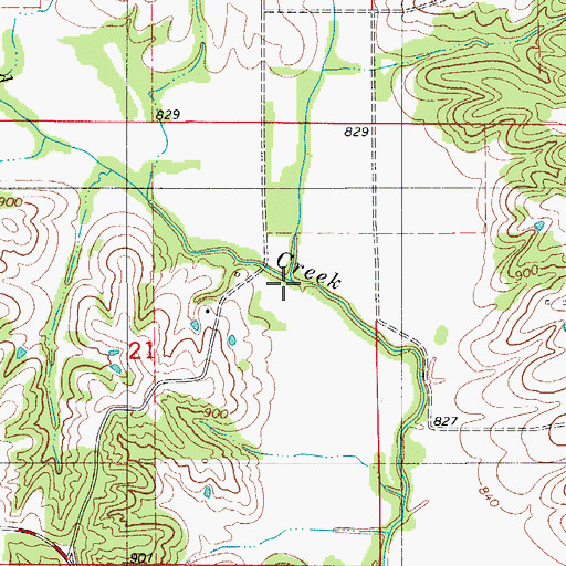Topographic Map of Lick Creek, MO