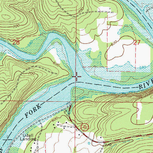 Topographic Map of Lick Creek, MO