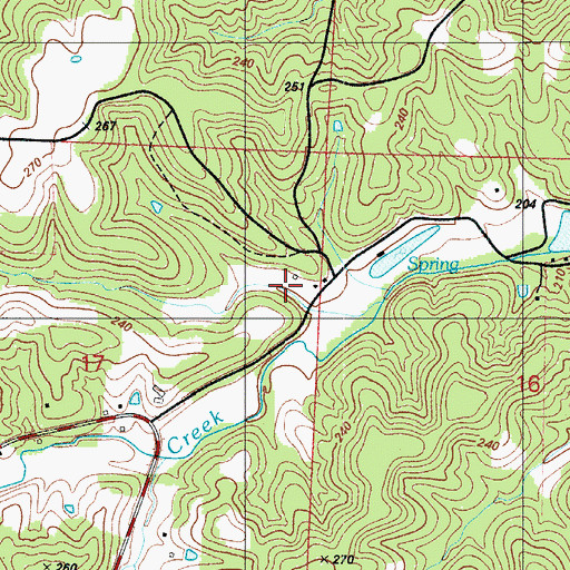 Topographic Map of Lick Creek Church, MO