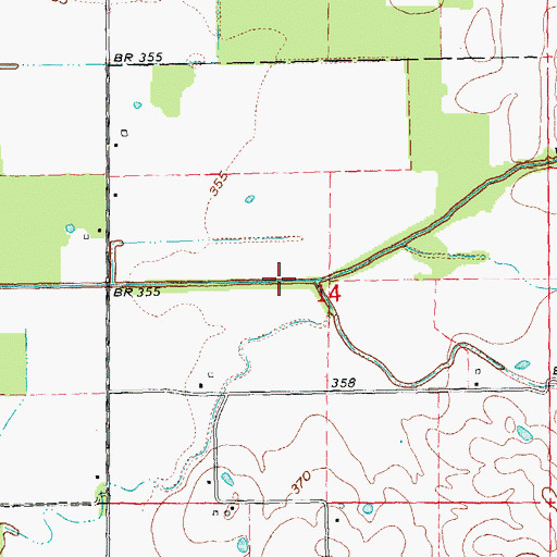 Topographic Map of Lick Creek Ditch, MO