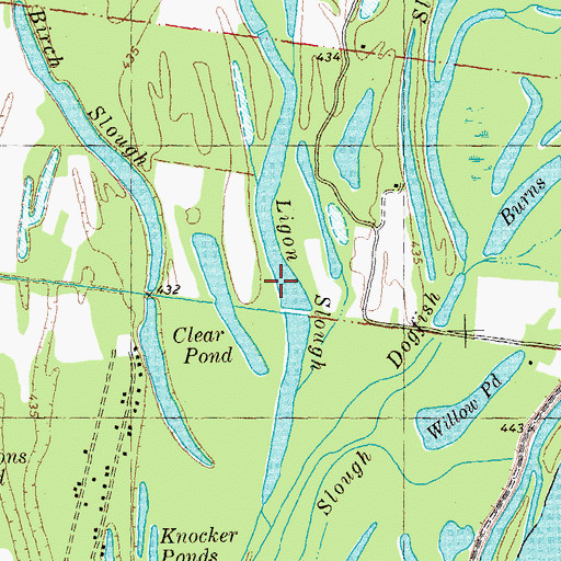 Topographic Map of Ligon Slough, MO