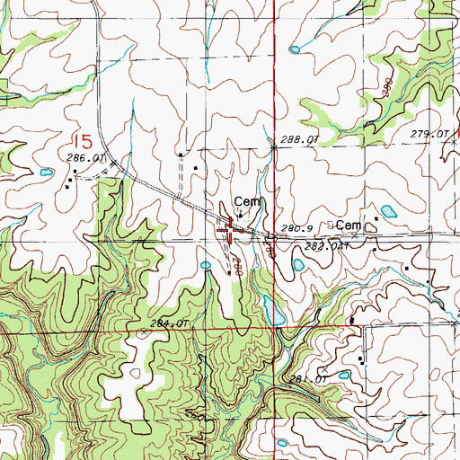 Topographic Map of Lily Grove Church, MO