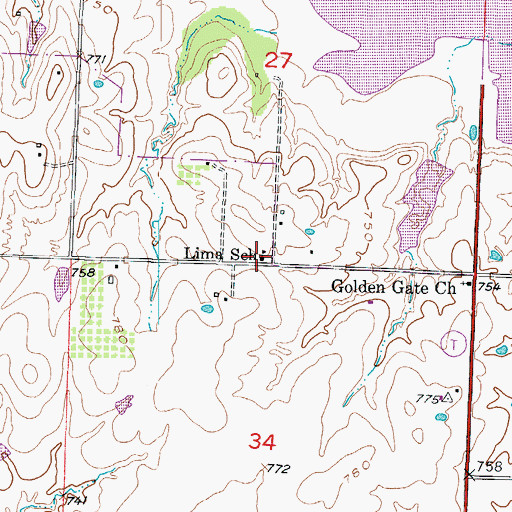 Topographic Map of Lima School (historical), MO