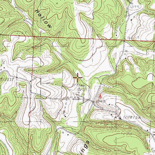 Topographic Map of Lime Kiln Hollow, MO