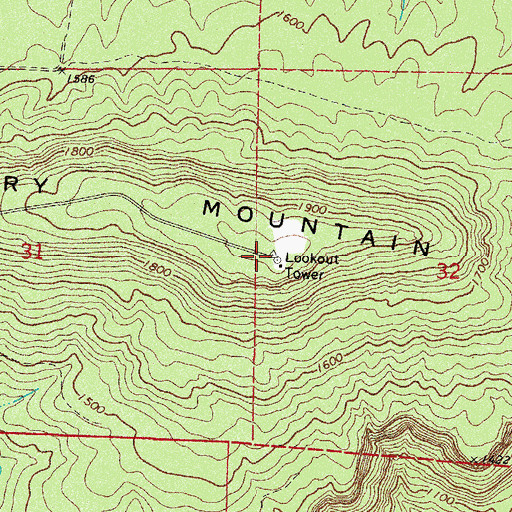 Topographic Map of Huckleberry Mountain, AR