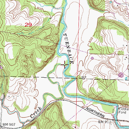 Topographic Map of Limestone Creek, MO