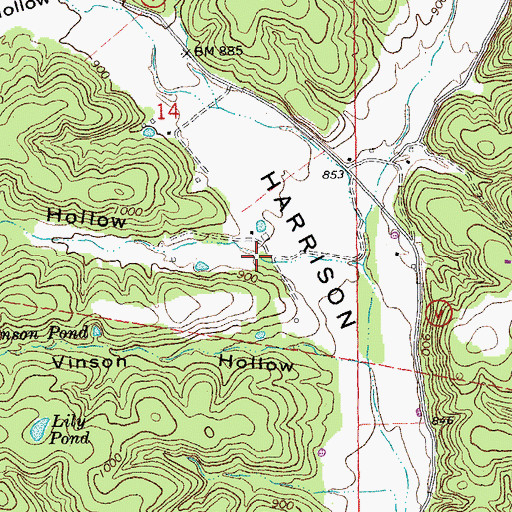 Topographic Map of Lincoln Hollow, MO