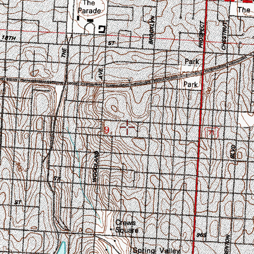 Topographic Map of Lincoln Junior High School, MO